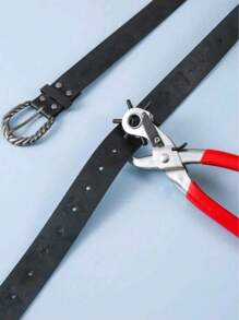 1 pieza Pinzas perforadoras de cinturones, perforador de ojales para, herramienta giratoria para máquina de coser, bolso, correa de reloj, herramientas manuales