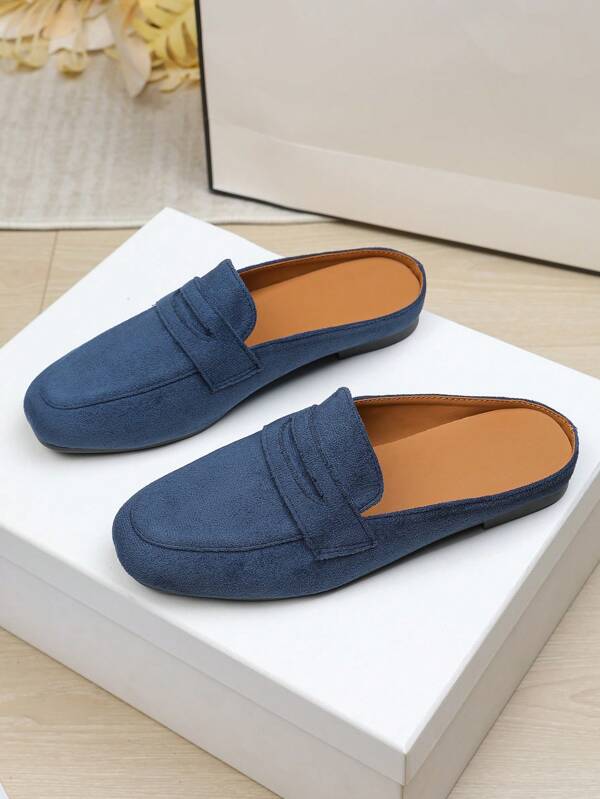 Women's 2025 Spring/Summer New Slip-On Slippers, Flat Soft Bottom Fashion Mule Shoes, Plus Size 41-43