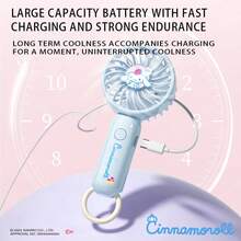 SANRIO 可爱USB迷你风扇，3档风速可调，超强风力，便携式手持风扇，可充电，时尚卡通设计，小巧迷你电风扇，带挂环，学生宿舍小礼物 - 彩色 - 查看 5