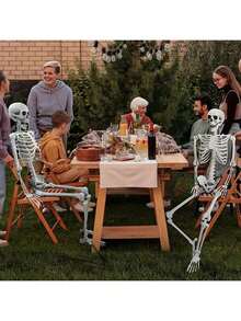 Halloween Skeleton - 40/90cm Halloween Skeletons Decorations, Full Body Posable Joints 15'' Skeletons, Realistic Human Bones With Movable Joints Halloween Party Decoration,Courtyard Deck Lawn Garden Skeleton Props, Creative Small Gift, Holiday Accessory, Birthday Party Supplies, Party Decorations Supplies - Beige - View 8