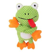 Juguetes para mascotas, muñeco de trapo para masticar y rana interactiva de peluche con forma de rana, resistente a mordiscos y con chillido