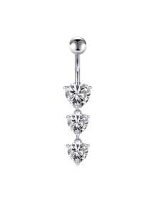 1 Stück Dreifach Herz Bauchnabel Stab Piercing Schmuck, geeignet für den täglichen Gebrauch