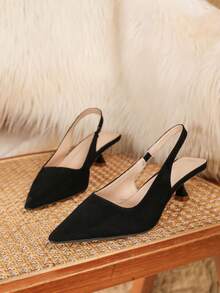 Women's Black Pointed Toe High Heel Shoes Fashion Pointed Toe Formal High Heel Shoes Fashionable Ankle Strap High Heel Shoes - Black - View 8