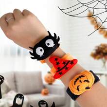 3 piezas Pulseras decorativas para Halloween con diseño de calabaza y araña, suministros y recuerdos para fiestas