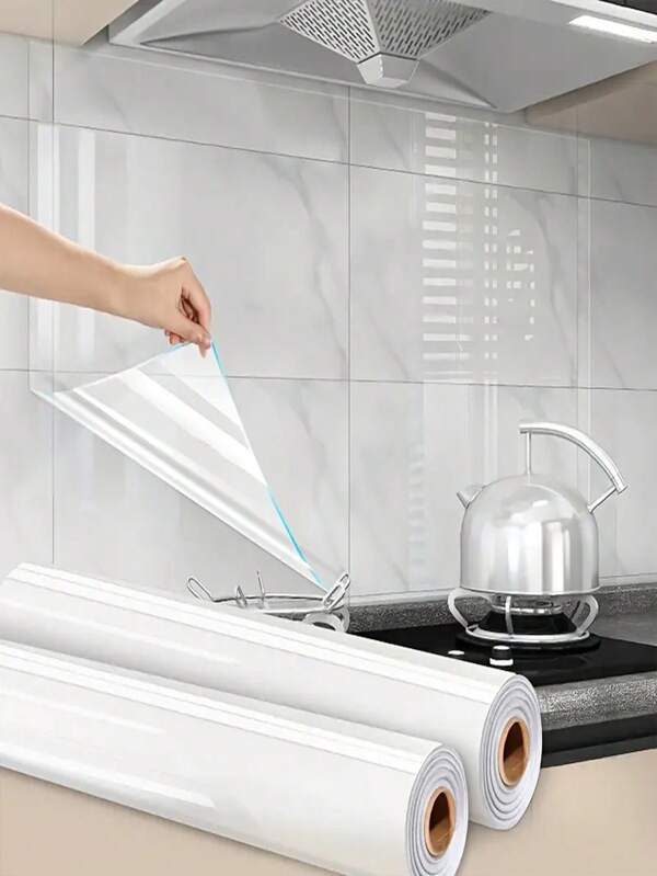 1 Rollo de revestimiento autoadhesivo transparente, resistente al agua y al aceite, fácil de pelar y pegar, resistente al aceite y al calor, adecuado para estantes de gabinetes de cocina, cajones y decoración de habitaciones con papel tapiz, pegatinas de pared y accesorios de cocina
