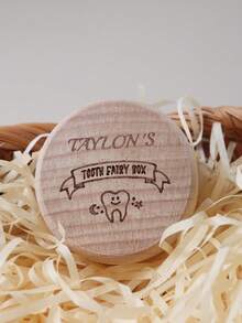1pc Customized Unique Baby Teeth, Hair And Umbilical Cord Storage Box, Wooden Growth Memorial Gift And Photography Props,Easy Comfort,Birthday Gift - Multicolor - View 9
