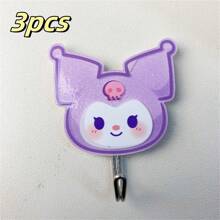 Sanrio Sanrio Cute Cartoon Sticky Hooks Featuring Characters Like Hello Kitty, Cinnamoroll, Kuromi, My Melody, And Pompom Purin, No-Drill Daily Home Decor Hooks, Perfect For Hanging Bath Towels, Hand Towels, Bags, Kitchen Tools, And Key Storage, Suitable For Living Room, Kitchen, Bathroom, Bedroom, Office Accessories