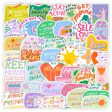 50Pss 励志贴纸 鼓舞人心的贴纸 字母贴纸 鼓励贴纸 积极贴纸 卡通贴纸 装饰贴纸 适用于水瓶、水壶、吉他、行李箱、手机、外壳、笔记本电脑、滑板、礼品学校用品、返校