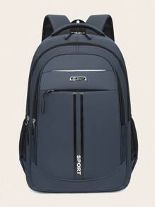Casual Solid Color Versatile Multi-Pocket Backpack