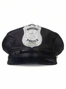 Set de 2 piezas de sombrero y gafas para niños, accesorios de disfraz de tapa plana para niños - Negro - Ver 4