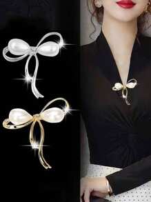2 pièces Broche à nœud papillon pour col de chemise de femme, anti-exposition à la lumière, pour l'Halloween, l'été, l'école