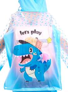 1 Capa de Chuva Infantil, Mochila Escolar com Dinossauro, Capas de Chuva para Meninos e Meninas, Especialmente Projetada para Jardim de Infância e Escola - Capa de Chuva Cartoon Fofa e à Prova d'Água, Espessada, Adequada para Crianças de 3 a 10 Anos Irem para a Escola, Caminhada, Acampamento e Uso ao Ar Livre