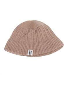 男女款休闲便帽，保暖针织帽，带护耳，时尚字母图案，适合秋冬季