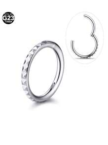1pc Stainless Steel Carved Flower Nose Ring, Suitable For Women