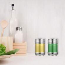 4pcs/Set Stainless Steel Spice Jars, Kitchen Seasoning Bottles, Airtight Pepper Shakers, Monosodium Glutamate & Salt Pots, Suitable For Home Barbecue Camping