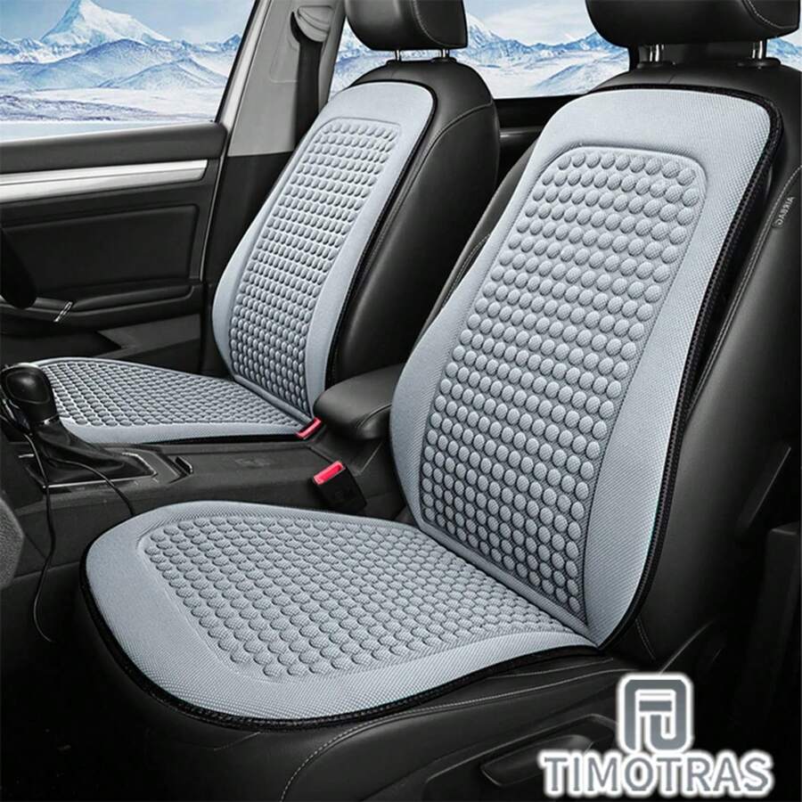 Cojín de coche TIMOTRAS, cojín fresco de verano, funda de asiento de seda de hielo, cojín de coche, cojín fresco universal de temporada - Negro - Ver 1