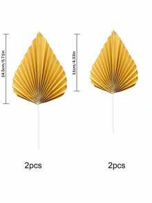 4 đồ trang trí bánh lá cọ giả bằng giấy, đồ trang trí bánh quạt giấy vàng, đồ trang trí bánh theo phong cách Bohemian, thích hợp để trang trí bánh sinh nhật, trang trí bánh cưới, đồ trang trí bánh mừng em bé, đồ trang trí bánh tráng miệng cho tiệc, đồ trang trí tiệc rửa tội, tiệc nghỉ hưu (nhiều màu) - Nhiều màu - Xem 3