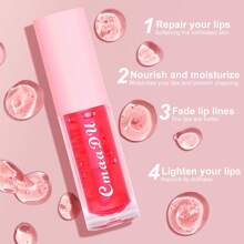 CmaaDu 1pcs Fruit Moisturizing Color Change Lip Gloss Lasting Waterproof Lipstick Non-Stick Cup Does Not Fade