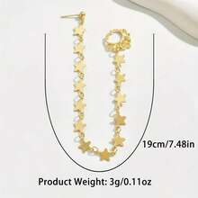 1pc Star & Moon Tassel Nose Stud, Clip-On Nose Ring, Piercing Look Earring Style Nose Hoop For Women - Multicolor - View 4