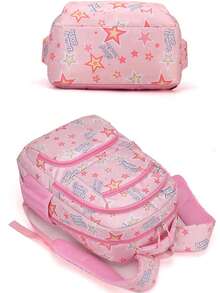 Cute Girls Backpack School Bag Gradient Color Princess Style Backpack Star Pattern Best Gift For Girls Beautiful Color Lightweight Middle School Student Backpack Back To School Season Gift Multi-Pocket Large Capacity Shoulder Handbag - Multicolor - View 10