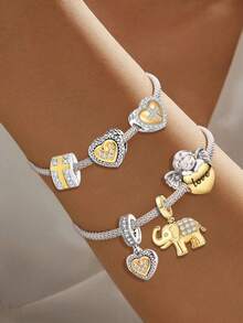 1 PC Fashionable 925 Sterling Silver Sparkling Angel Of Love Pendant Beads Charm Suitable For Bracelets DIY Women's Jewelry, School Supplies For Students College Essentials Checklist