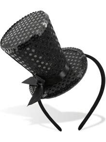 Mini Top Hat Headband Sequins Tea Party Headpiece Fascinator 1920s Gatsby Party Costume Accessory For Women Lady Gril ,Hair Accessories, Tiny Hats, Derby Hat , Mini Cap, School Stuff, Gifts, Wedding