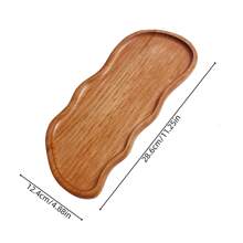 1pc Asymmetrical Rosewood Tray, Wooden Tray For Home Use, Tea Tray, Cup Tray, Breakfast Tray, Can Hold Pastries, Breads, Snacks, Desserts, Also Suitable For Commercial Serving Tray