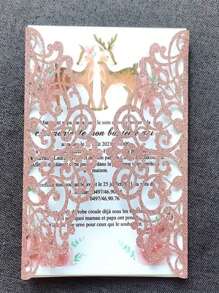 10 piezas de tarjetas de invitación con brillo dorado personalizadas para boda, cumpleaños, bautizo, quinceañera y otras fiestas (sin inserciones ni sobres) - Regalos de verano, artículos escolares, decoración de habitación