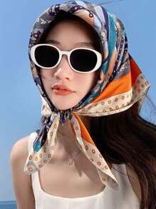 100% Mulberry Silk Scarf, Breathable Shawl Bandana, Decorative Hair Accessory, Elegant Fashion Accessory, Non-Stretchy, Suitable For Outdoor Decor, Gift For Women