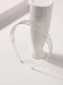 1pc Korean Style 3-Layer Crystal-Embellished Headband Hairband, Delicate Crystal Hair Hoop