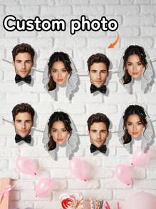 7/14/21 peças Faixas Personalizadas com Fotos do Noivo e da Noiva, Decorações de Faixas Personalizadas para Festa de Casamento, Padrões de Fotos Personalizadas do Noivo e da Noiva, Decorações para Chá de Panela, Chá de Casal, Despedida de Solteiro