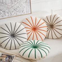 1pc Nordic Style Pumpkin Round Cushion, Living Room Decor Pillow, Sofa Lumbar Pillow, Grey