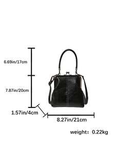 2025 New Fashion Retro PU Material Handbag, Detachable Women's Shoulder Bag With Button Closure Wallet. - Black - View 10