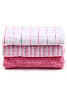 3/4 Stücke Waffel gestreifte karierte Geschirrtücher für die Küche