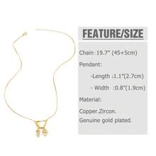 Person Shaped Cubic Zirconia Necklace, Copper Gold Plated Family Member Jewelry For Women And Girls