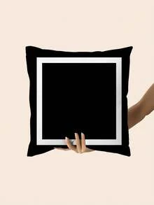 2pcs Nordic Black & White Geometric Pattern Pillow Covers - Double-Sided Velvet, Zipper Closure, Machine Washable, 45x45cm, Suitable For Living Room, Sofa, Headboard, Car Etc., Minimalist Decorative Pillows, Velvet Texture - Multicolor - View 5