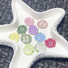 Apple Print 4 Hole Button, Handmade Hair Clip, Hair Scrunchie, DIY Decor Pendant, Beaded Decoration, Scrapbooking Accessory, Bag DIY Decoration - Color Mixing - View 9