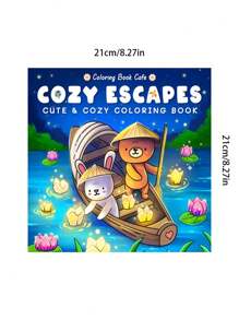 1pc Cozy Escapes:Easy Coloring Book For Adults And Teens, Colouring Book Super Cute Designs Of Cozy, Hygge Spaces For Relaxation (Cozy Spaces Coloring) .Back To School A Relaxing Gift For Friends, Couples, And Family . Painting Kit [Default Without Pen]