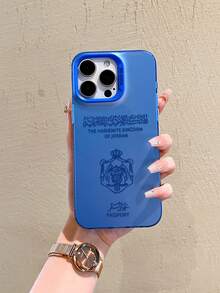 HANCAI Passport & Phone Case, Compatible With IPhone 16, 15, 14, 13, 12, 11 Pro Max, Matte Anti-Drop Back Cover - Blue Frame Silver Blue - View 3