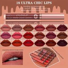 DUNUF Lip Gloss Lip Oil Set 2 Pieces Set Not Easy To Stick Cup Matte Lip Gloss Set Waterproof Long-Lasting Non-Fading Moisturizing - Multicolor - View 6