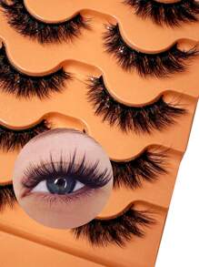5 pares de pestañas postizas 5D, pestañas gruesas rizado ruso a imitación de pelo de mink