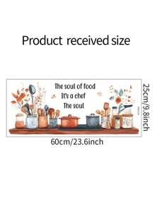 Autocollants de cuisine/Autocollants décoratifs Petits bocaux étagère Autocollants avec courtes phrases en anglais Autocollants résistants à l'eau et à la poussière, 1 pièce Autocollants amovibles en PVC résistants à l'usure, Autocollants muraux 60 cm x 25 cm, Convient pour la décoration de la cuisine, la décoration murale, la décoration de restaurant, des cadeaux d'anniversaire intéressants, des cadeaux de remise des diplômes, redonnez une nouvelle apparence à votre maison