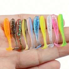 1 Pack Of 50pcs, 3.5cm/1.38in Soft T-Tail Fishing Lures, Fishing Baits For Lure Fishing, Outdoor Sea Fishing, Fishing Tackle (Mixed Colors)