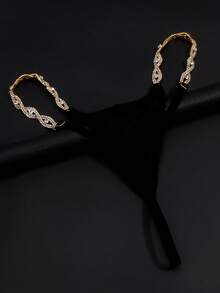 1 Pc Sexy Golden Devil Eye Rhinestone Thong, Summer Bikini Jewelry Accessory For Beach Wear - Stl2961 Gold - View 4