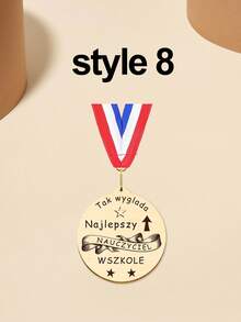 1pc Wooden Personalised Graduation Medals, Handmade Nursery And School Leavers Gifts, Personalised Nursery School Graduation Medals,Personalised Teacher Medal Gift Thank You Award School Hero Congratulations Best Teacher In The World - Red and Blue - View 41