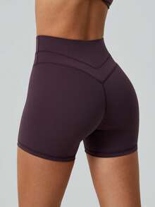 NcmRyu 1套女式性感露背吊带短款上衣和短裤运动套装 - 紫色 - 查看 5