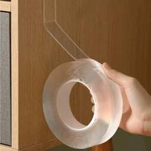 1 Rotolo di nastro adesivo trasparente riutilizzabile a doppia faccia, nastro adesivo trasparente lavabile e resistente, adesivo acrilico a doppia faccia per oggetti rimovibili senza danni, pad adesivo magico multiuso