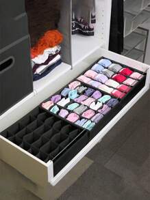 Sock And Underwear Storage Box: One Piece, 24 Sets Of Folding Drawers, Wardrobe Partition, Wardrobe Space, Bedroom Decoration, Decoration, Decoration, Bedroom Decoration, Clothing, Trousers, Cloth, Jeans, Skirts, White Shirts, Women's Trousers And Women's Clothing