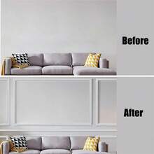 1条2米/78.74英寸自粘3D墙面装饰条，白色柔性DIY墙面装饰条，适用于镜子、窗框和家居装饰 - 彩色 - 查看 9