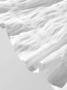 Plain Color Pleated Casual Ruffle Patchwork Skirt - White - View 5